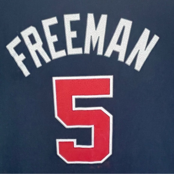Atlanta Braves Graphic T-Shirt Freddie Freeman #5 Adult Men’s 2XL Navy Blue MLB - Picture 6 of 10